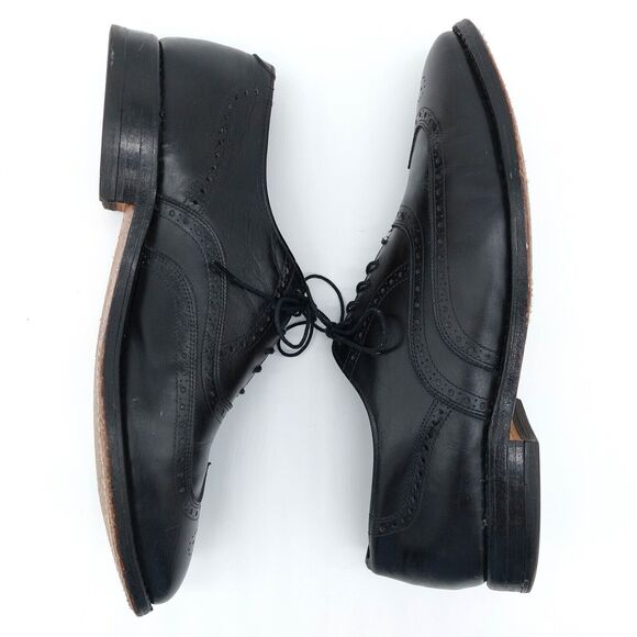 Allen Edmonds Chester Men\'s 10.5 C Black Leather Wing Tip Oxford Dress Shoes USA main image 12